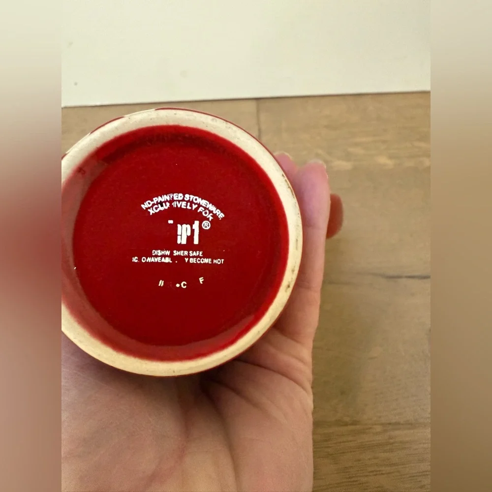 Vintage Adorable Pier 1 Red Reindeer Mug